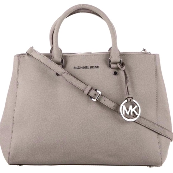 MICHAEL KORS Grey Saffiano Leather Tote, EUC - Picture 1 of 8